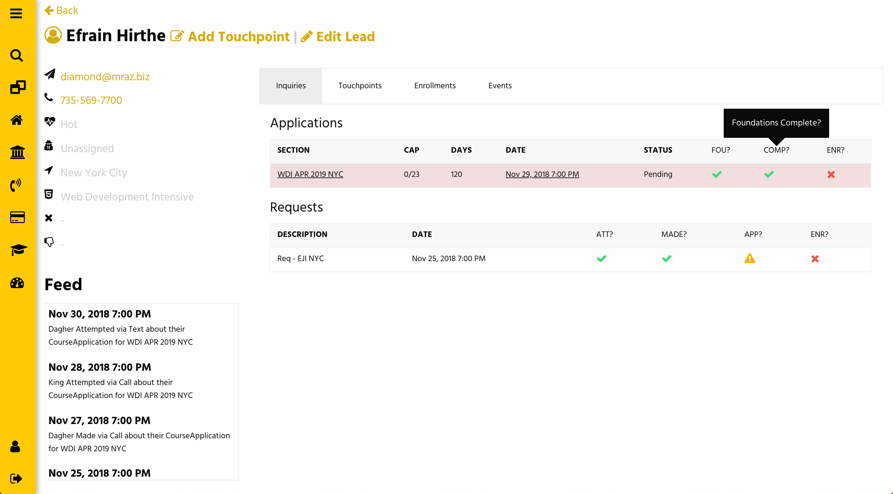 SectionsCRM-Lead-Profile